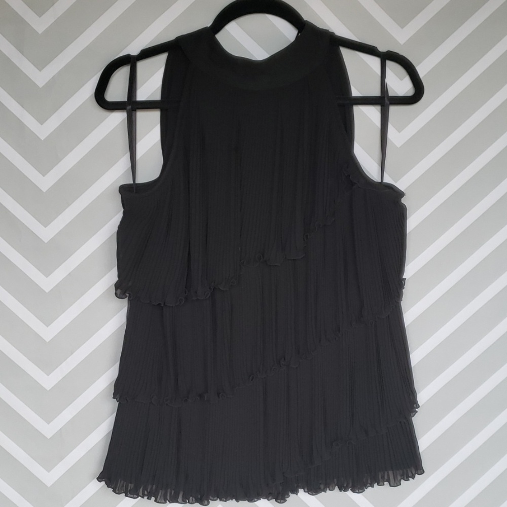 White House Black Market Sleeveless Ruffled Top